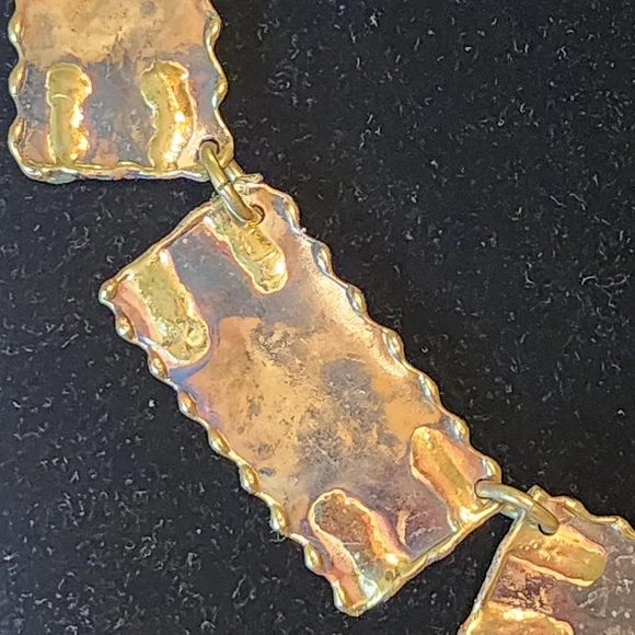 Fashion Jewelry Gold Drop Mixed Metal Geometric Necklace Brutalist Trending - Picture 6 of 9